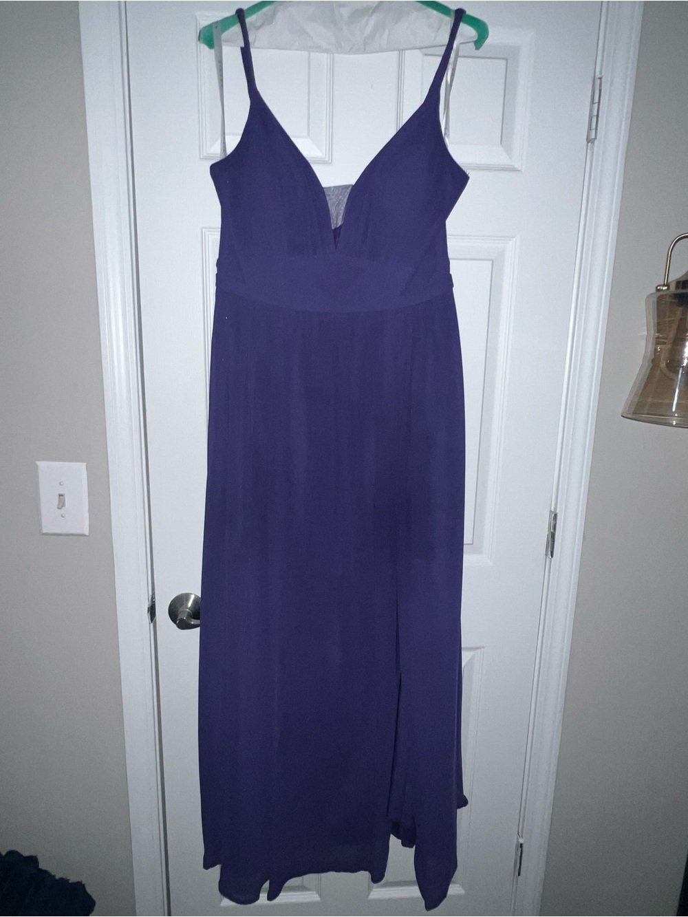 Azazie Deep Purple Spaghetti-Strap Maxi Dress